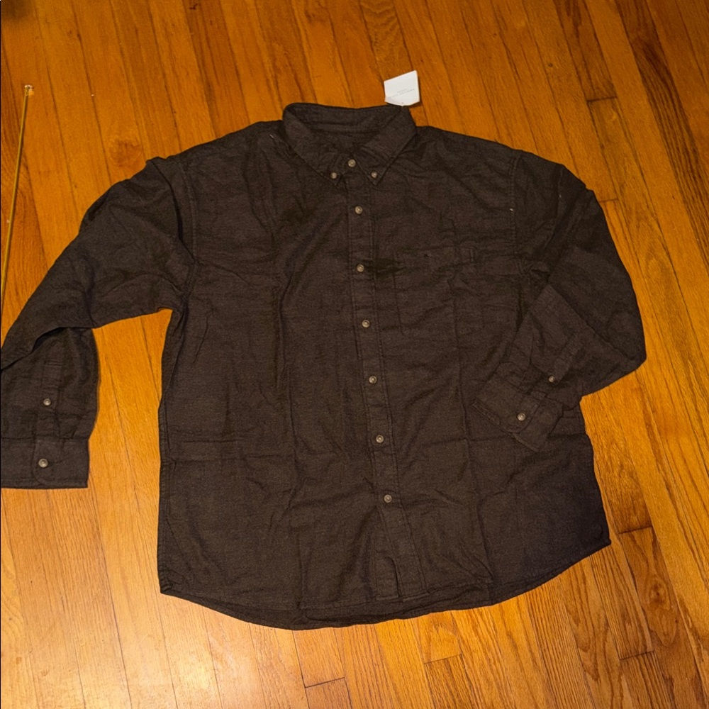 BNWT Men's American Eagle Relaxed Brown Button-Up Shirt XL